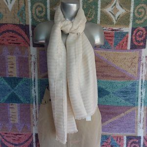 Talbots Cream and Gold Scarf